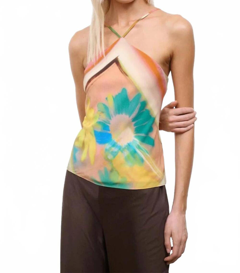 NEW STAUD cubism top in superbloom scarf
